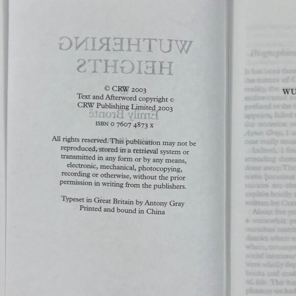 Mini Barnes & Noble Collectors Library Wuthering Heights Emily Bronte Hardcover - Picture 10 of 15